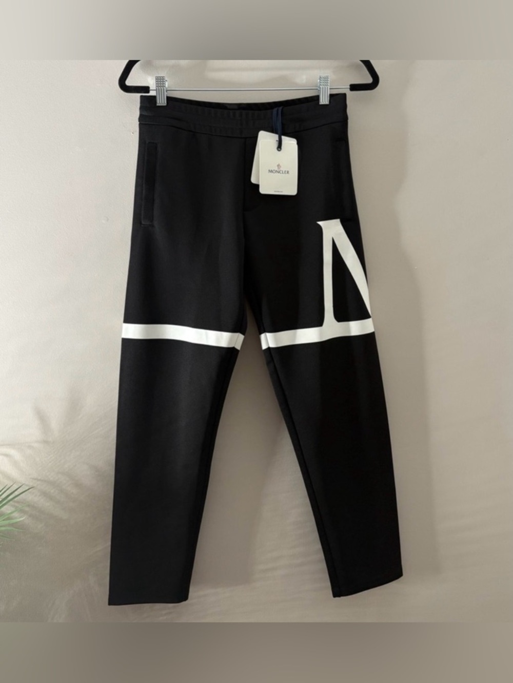 Moncler Boys Black Logo Pants Size 12 years New NWT Kids